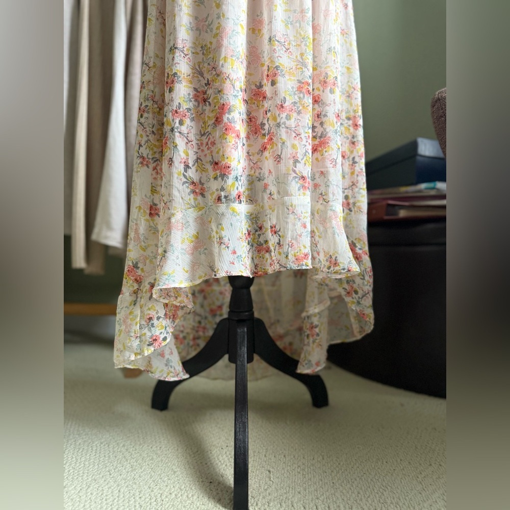 Charlotte Russe Pink High Low Sundress V-Neck Cap Sleeve - Picture 4 of 14
